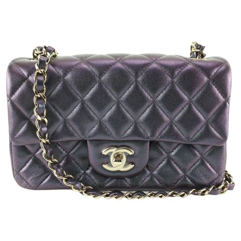 chanel mini rectangular iridescent black